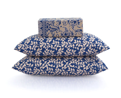 Sea Wave 4Pcs Cotton Printed Bedsheet Set