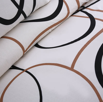 Doodle Pattern 4Pcs Cotton Printed Bedsheet Set