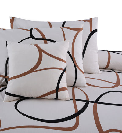 Doodle Pattern 4Pcs Cotton Printed Bedsheet Set