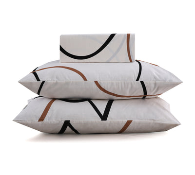 Doodle Pattern 4Pcs Cotton Printed Bedsheet Set