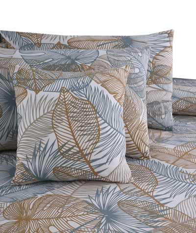 Windy Leaf 4Pcs Cotton Printed Bedsheet Set