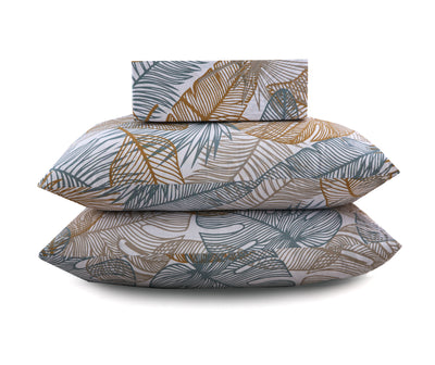 Windy Leaf 4Pcs Cotton Printed Bedsheet Set