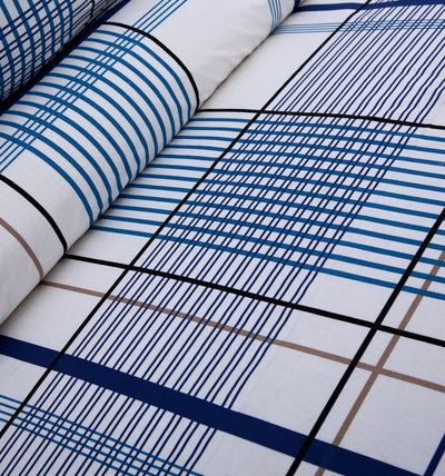 Geometric Pattern 4Pcs Cotton Printed Bedsheet Set
