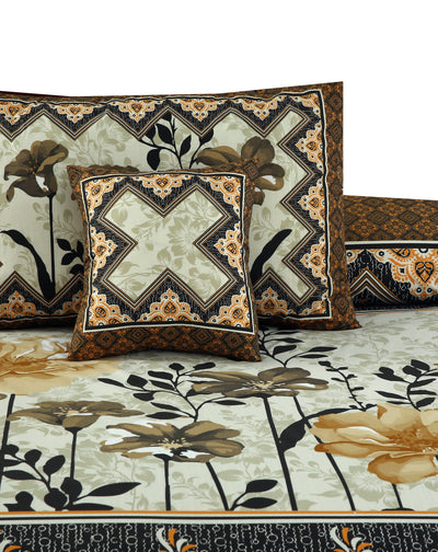 Woven Tuck 4Pcs Cotton Printed Bedsheet Set
