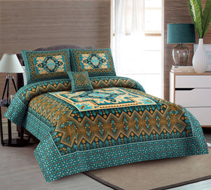 Comfy Chaos 4Pcs Cotton Printed Bedsheet Set