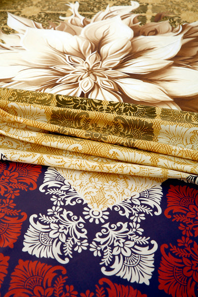 Dewy 4Pcs Cotton Printed Bedsheet Set